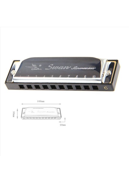 2x Swan Mızıka 10 Delikli C Case Blues ile Gümüş Anahtar Harp Paslanmaz Çelik Yeni (Yurt Dışından) fiyatları