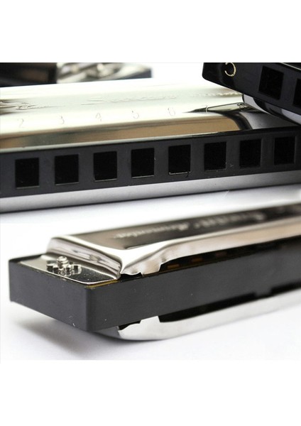 2x Swan Mızıka 10 Delikli C Case Blues ile Gümüş Anahtar Harp Paslanmaz Çelik Yeni (Yurt Dışından) fırsatları