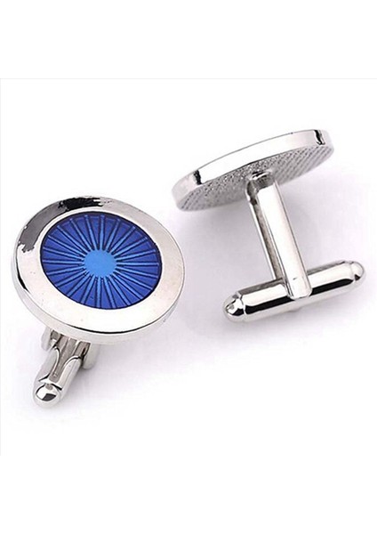 3 Çift Moda Kufflinkler Yuvarlak Gözler Gömlek Kemer Kelepçe Bağlantıları Erkek Elbise Iş Düğün Hediyesi Mevcut (Gümüş+Mavi) (Yurt Dışından) fiyatları