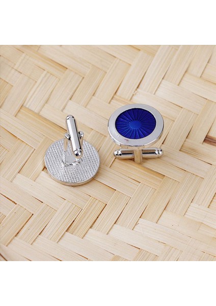3 Çift Moda Kufflinkler Yuvarlak Gözler Gömlek Kemer Kelepçe Bağlantıları Erkek Elbise Iş Düğün Hediyesi Mevcut (Gümüş+Mavi) (Yurt Dışından) indirimleri