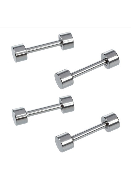 2 Çift Erkek Halek Titanyum Çelik Kulak Saplama Küpeleri 3mm Gümüş Renk (Yurt Dışından)