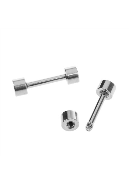2 Çift Erkek Halek Titanyum Çelik Kulak Saplama Küpeleri 3mm Gümüş Renk (Yurt Dışından) fiyatları