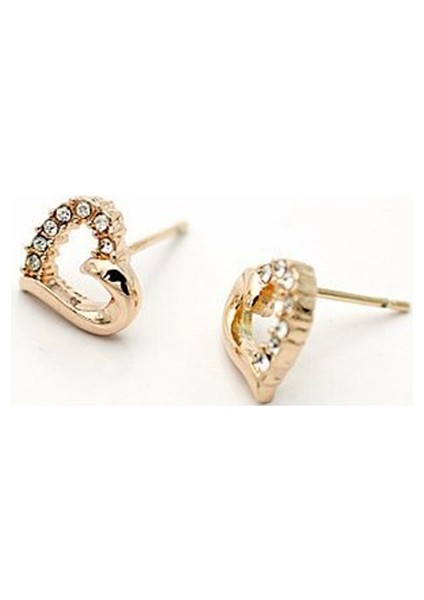 8 Adet x 1 Çift Altın Kaplama Elmas Kalp Şeklindeki Güzel Küpeler Kulak Saplama + Anahtarlama (Yurt Dışından) modelleri