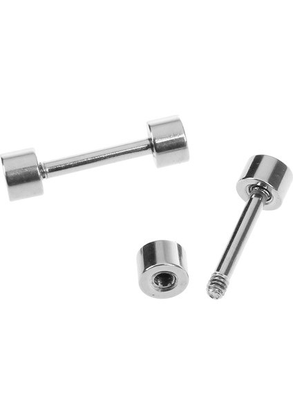 2 Çift Erkek Karşılıklı Titanyum Çelik Kulak Saplama Küpe 3mm Gümüş Renk ve 4mm Siyah (Yurt Dışından) modelleri