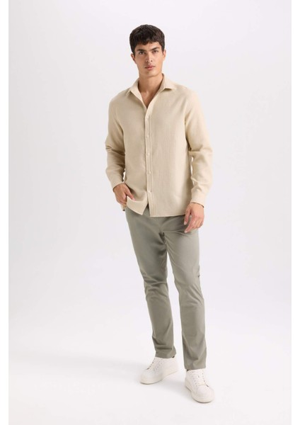 Yazlık Gabardin Chino Kanvas Pantolon Slim Fit Dar Kesim Dar Paça Cepli fiyatları