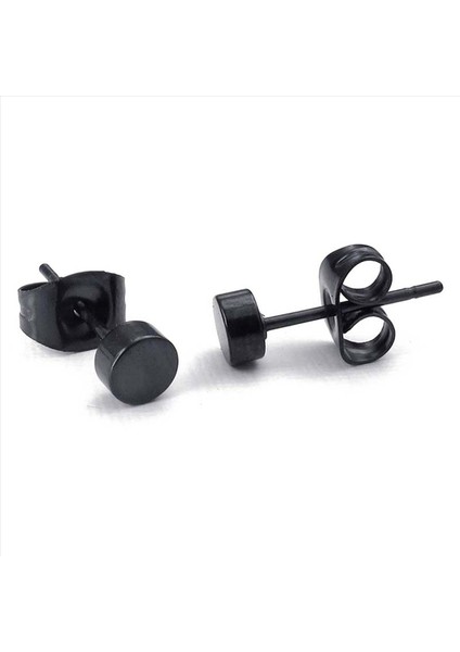3mm Yuvarlak Kulak Saplamaları 8pcs (2 Çift) - Paslanmaz Çelik - Erkekler Için - Renk Siyah - Hediye Çantası ile (Yurt Dışından) modelleri