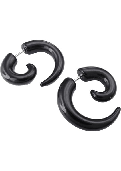 4x Mücevherler Korna Pençe Saplama Küpe Hilekçi Kulak Tapaları Ölçer Illüzyon Tüneli Siyah (Hediye Çantası Ile) (Yurt Dışından) fiyatları