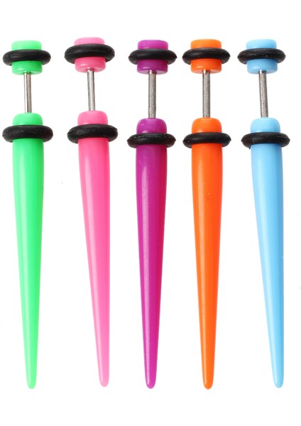5pcs Renkli Dolandırıcı Kulak Konik Sedye Genişletici 6g (Yurt Dışından)
