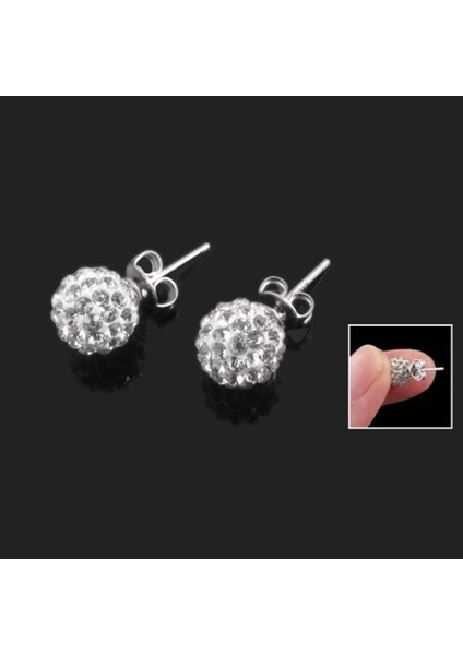 2 Adet Yuvarlak Şekli Rhinestone Dekor Saplama Küpe Bayanlar Için (Yurt Dışından) fiyatları