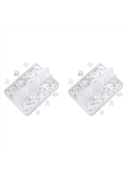 Küpe Silikon Küpe Geri 6 Temiz Kauçuk Küpe Güvenliği Geri Tapa Değiştirme Kiti (1100 -1200 Pcs) (Yurt Dışından)