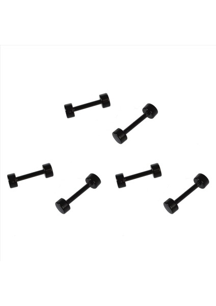 3 Çift Erkek Karşılıklı Titanyum Çelik Kulak Saplama Küpe 4mm Siyah (Yurt Dışından)