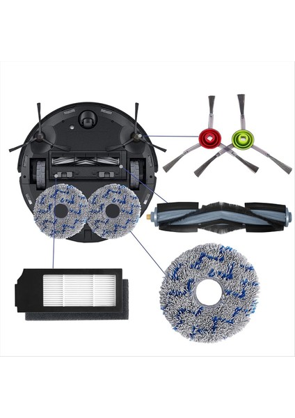 Ecovacs Deebot X1 Omnı Turbo T10 T20 Omnı T20 Vakum Süpürge Değiştirme Seti Ana Roller Fırça Yan Fırça Filtresi (Yurt Dışından) fiyatları