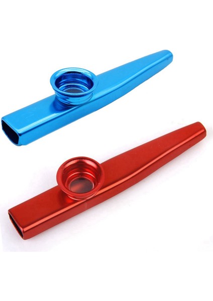 Kazoo Alüminyum Alaşımlı Metal 5 Adet Flüt Diyaframı Mavi ve Mirliton Kırmızı Membranlı Alüminyum Alaşımından Yapılmış (Yurt Dışından) modelleri