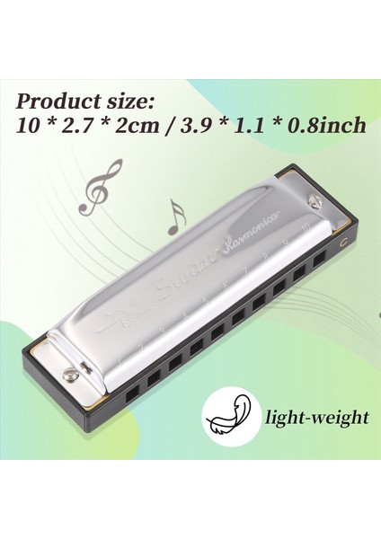 Swan Mızıka 10 Delik C Silver W/ Kasa Blues Arp Paslanmaz Çelik Yeni (Yurt Dışından) indirimleri