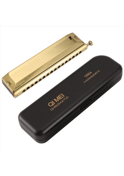 Qi Mei Kromatik Mızıka 16 Delik 64 Ton Ağız Organ Enstrümantos C Profesyonel Müzik Aletlerinin Anahtarı (Yurt Dışından) fırsatları