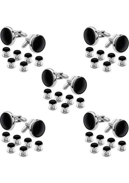 Smokin Gömlekleri Için Ayarlanan Kol Düğmeleri ve Saplamalar Business Düğün 10 Kelepçe ve 30 Saplama (Yurt Dışından)