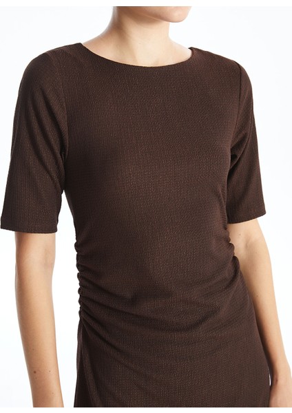 Yeni Sezon Bisiklet Yaka Dokulu Elbise modelleri