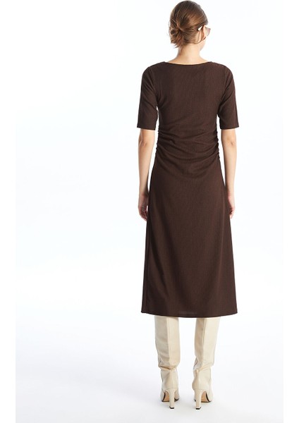 Yeni Sezon Bisiklet Yaka Dokulu Elbise fırsatları