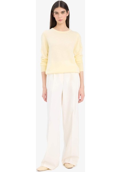 Regular Fit Bisiklet Yaka Triko Kazak F7091AZ25WN fırsatları