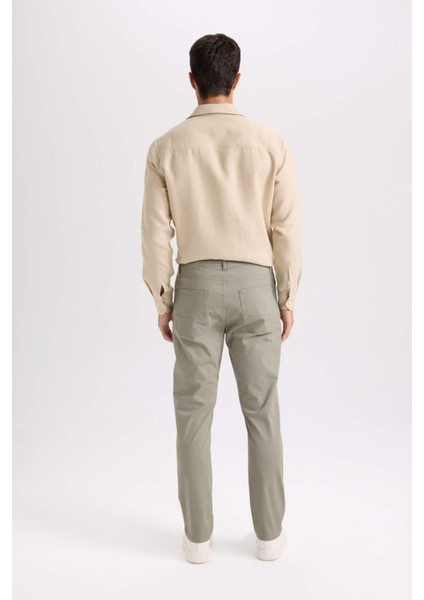 Yazlık Gabardin Chino Kanvas Pantolon Slim Fit Dar Kesim Dar Paça Cepli