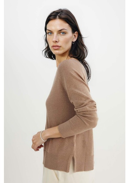 Regular Fit Bisiklet Yaka Simli Basic Düz Triko Kazak C6818AX24WN modelleri