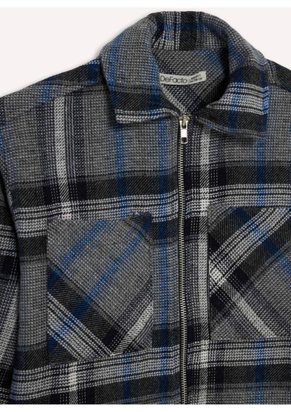 Erkek Çocuk Polo Yaka Ekose Desenli Fermuarlı Flanel Ceket G3295A825WN indirimleri