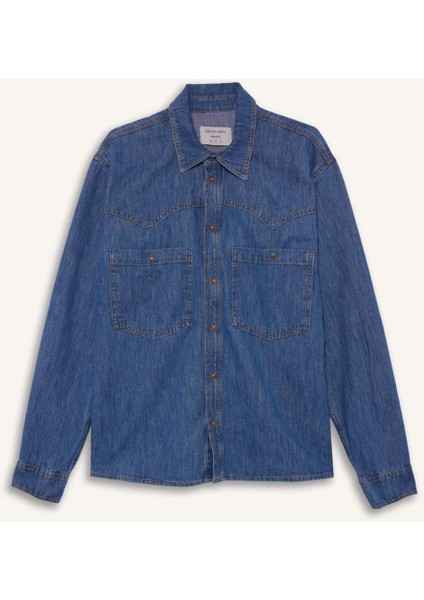 Relax Fit Jean Uzun Kollu Gömlek G4314AX25AU indirimleri