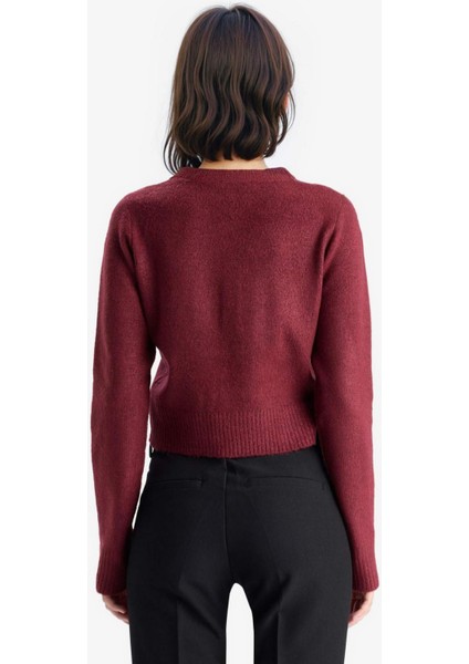 Slim Fit Dar Kesim Bisiklet Yaka Düğmeli Triko Hırka E8236AX25WN modelleri