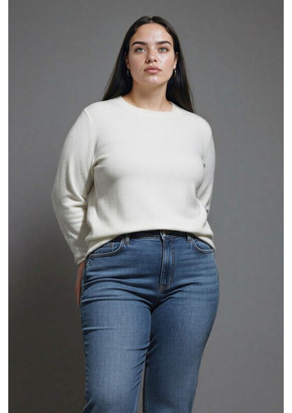 Relax Fit Bisiklet Yaka Basic Düz Triko Kazak I6913AZ25WN