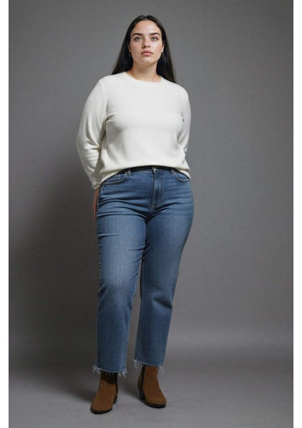 Relax Fit Bisiklet Yaka Basic Düz Triko Kazak I6913AZ25WN fiyatları