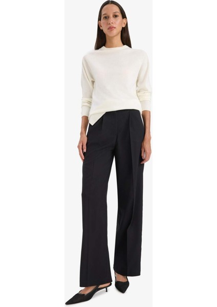 Relax Fit Bisiklet Yaka Basic Düz Triko Kazak I6913AZ25WN fırsatları