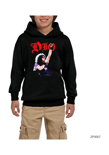 Dio We Rock Siyah Çocuk Kapşonlu Sweatshirt