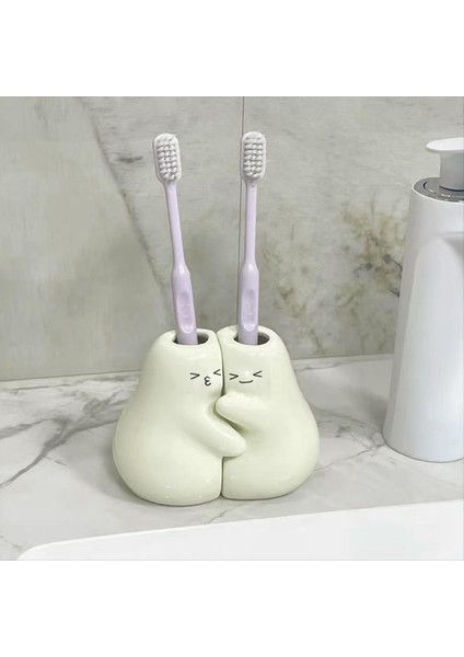 Banyo Için Banyo Tezgahı Tezgahı Ev Ofis Masa Dekoru Banyo Seti Için Seramik Diş Fırçası Tutucu (Yurt Dışından) modelleri