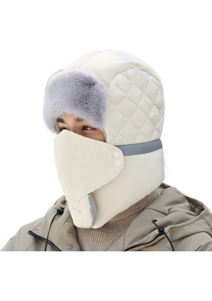 Erkekler ve Kadınlar Için Yeni Rüzgar Geçirmez Şapka, Kış Kalınlaştırılmış Sıcak Pamuklu Şapka, Bisiklet Kulak Koruması ve (Yurt Dışından)