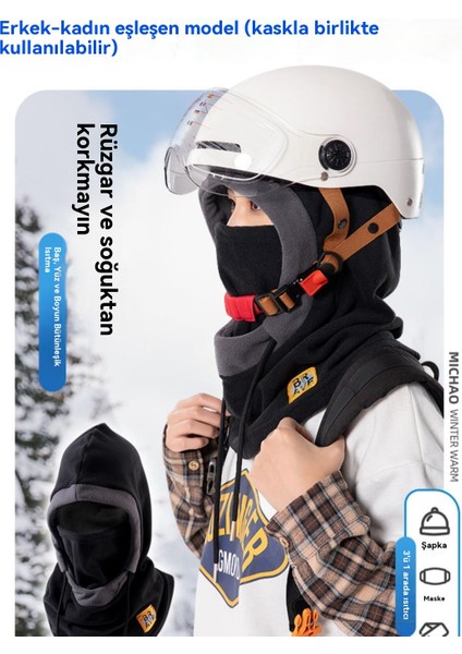 Şapka Erkek Kış Bisiklet Sürme Soğuk Maske Kış Sıcak Maske Eşarp Artı Kadife Kalın Rüzgar Geçirmez Kulak Koruma Yüz Kadın (Yurt Dışından) fiyatları