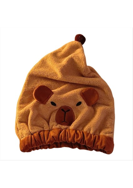 Capybaras Hızlı Kuru Saç Havlu Sarma Islak Saçlar Için Süper Emici Mikrofiber Havlu Kadınlar Için Düğmeli Uzun Saçlar (Yurt Dışından)