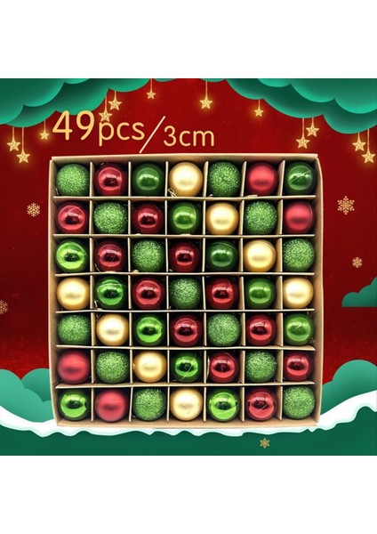 49 Pcs Noel Ball Süsler Ağaç Süslemeleri 1.18 &quot;parçalanmamış Küçük Asılı Toplar A (Yurt Dışından) fırsatları