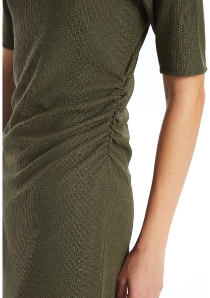 Yeni Sezon Bisiklet Yaka Dokulu Elbise modelleri