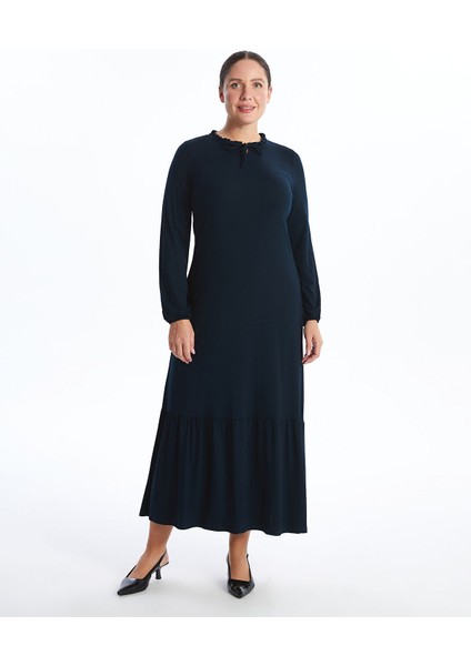 Yeni Sezon Bağlamalı Yaka Elbise