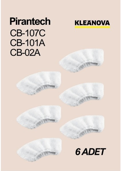 Pirantech Buharlı Temizlik Makinesi Uyumlu Yedek Bez Seti 6 Adet