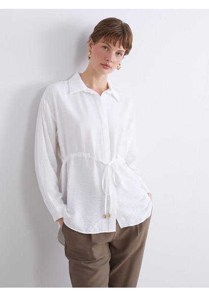 Yeni Sezon Bağlama Detaylı Kadın Gömlek Tunik