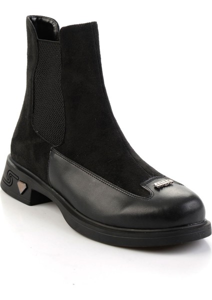 Siyah Hakiki Deri Kadın Bot & Bootie K02140086702 fiyatları
