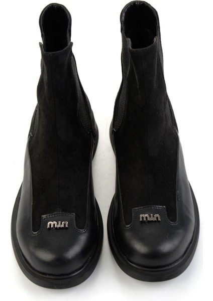 Siyah Hakiki Deri Kadın Bot & Bootie K02140086702 fırsatları