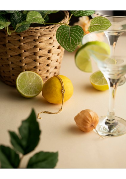 925 Ayar Gümüş Altın Renkli Love Knot Bileklik - Aşk Düğümü Bileklik indirimleri