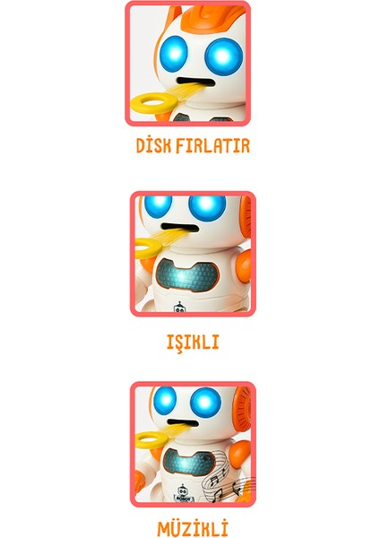 Uzaktan Kumandalı Disk Atan Robot Turuncu 60630 fırsatları