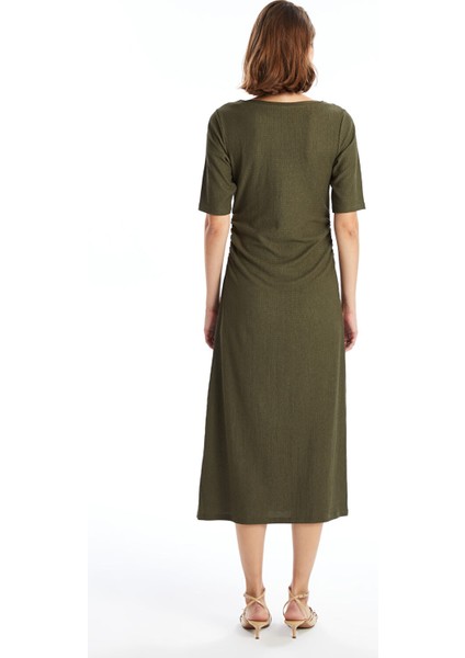 Yeni Sezon Bisiklet Yaka Dokulu Elbise fırsatları