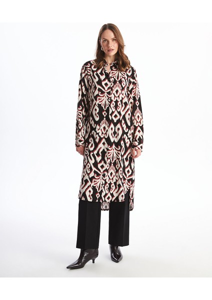 Yeni Sezon Desenli Kadın Gömlek Tunik