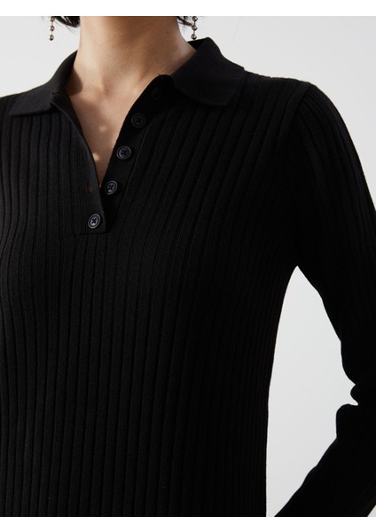 Yeni Sezon Gömlek Yaka Kadın Triko Elbise modelleri