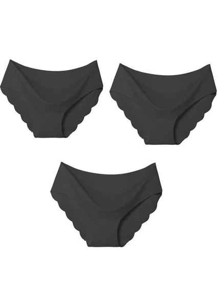 Lazer Kesim Dalgalı Kenar Külot 3 Adet