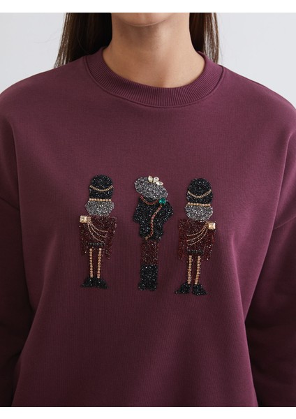 Yeni Sezon Işlemeli Kadın Kalın Sweatshirt Tunik modelleri